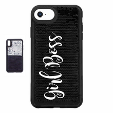 Load image into Gallery viewer, Girl Boss Custom Sequin iPhone Case