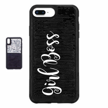 Load image into Gallery viewer, Girl Boss Custom Sequin iPhone Case