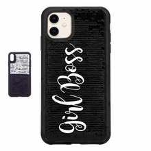 Load image into Gallery viewer, Girl Boss Custom Sequin iPhone Case