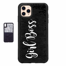 Load image into Gallery viewer, Girl Boss Custom Sequin iPhone Case