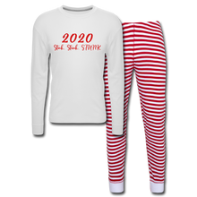 Load image into Gallery viewer, Holiday Pajama Set - white/red stripe