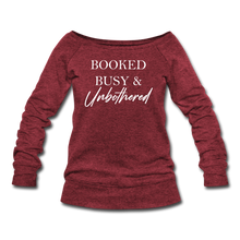 Load image into Gallery viewer, Women's Wideneck Sweatshirt - cardinal triblend