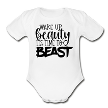 Load image into Gallery viewer, Beast Mode Short Sleeve Baby Bodysuit - white