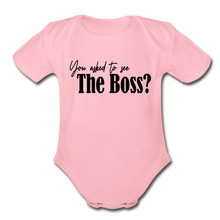 Load image into Gallery viewer, The Boss Short Sleeve Baby Bodysuit - light pink