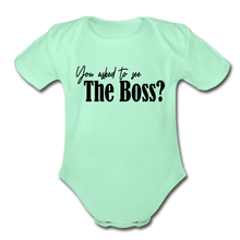 Load image into Gallery viewer, The Boss Short Sleeve Baby Bodysuit - light mint