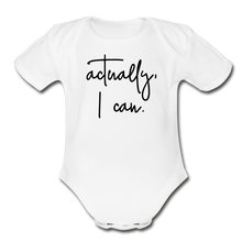 Load image into Gallery viewer, I Can Short Sleeve Baby Bodysuit - white