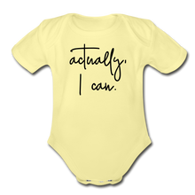 Load image into Gallery viewer, I Can Short Sleeve Baby Bodysuit - washed yellow