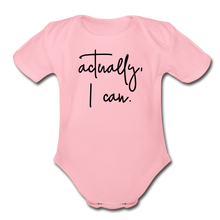 Load image into Gallery viewer, I Can Short Sleeve Baby Bodysuit - light pink