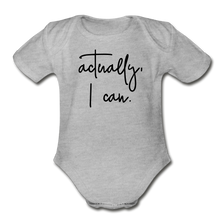 Load image into Gallery viewer, I Can Short Sleeve Baby Bodysuit - heather gray