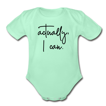 Load image into Gallery viewer, I Can Short Sleeve Baby Bodysuit - light mint