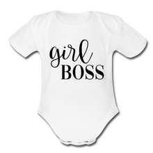 Load image into Gallery viewer, Girl Boss Short Sleeve Baby Bodysuit - white