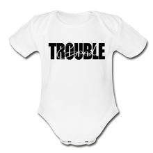 Load image into Gallery viewer, Good Trouble Short Sleeve Baby Bodysuit - white