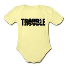 Load image into Gallery viewer, Good Trouble Short Sleeve Baby Bodysuit - washed yellow