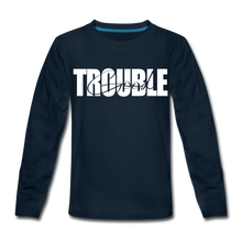 Load image into Gallery viewer, Good Trouble Kids' Premium Long Sleeve T-Shirt - deep navy