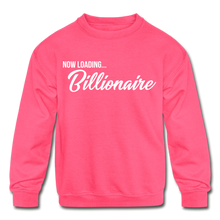 Load image into Gallery viewer, Billionaire Kids' Crewneck Sweatshirt - neon pink