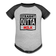 Load image into Gallery viewer, Straight Outta Baseball Baby Bodysuit - heather gray/charcoal