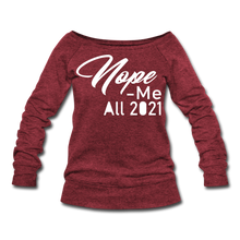 Load image into Gallery viewer, Nope 2021 Wideneck Sweatshirt - cardinal triblend