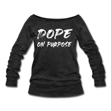 Load image into Gallery viewer, Women's Wideneck Sweatshirt - heather black