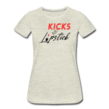 Load image into Gallery viewer, Kicks & Lipstick Women’s Premium T-Shirt - heather oatmeal