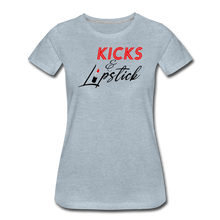 Load image into Gallery viewer, Kicks & Lipstick Women’s Premium T-Shirt - heather ice blue