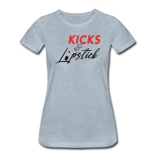 Load image into Gallery viewer, Kicks & Lipstick Women’s Premium T-Shirt - heather ice blue