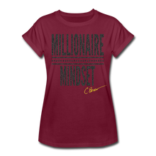 Load image into Gallery viewer, Glitz Millionaire Mindset Relaxed Fit T-Shirt - burgundy