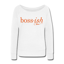 Load image into Gallery viewer, Velvet Boss-ish Wideneck Sweatshirt (Limited Edition) - white