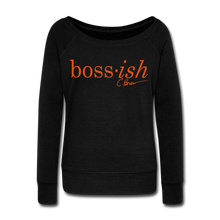 Load image into Gallery viewer, Velvet Boss-ish Wideneck Sweatshirt (Limited Edition) - black