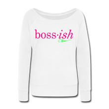 Load image into Gallery viewer, Neon Boss-ish Wideneck Sweatshirt (Limited Edition) - white