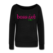 Load image into Gallery viewer, Neon Boss-ish Wideneck Sweatshirt (Limited Edition) - black
