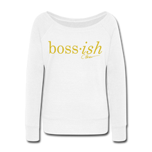 Load image into Gallery viewer, Glitz Boss-ish Wideneck Sweatshirt (limited Edition) - white
