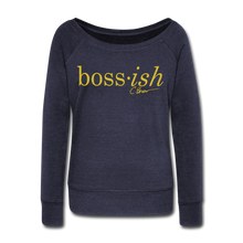 Load image into Gallery viewer, Glitz Boss-ish Wideneck Sweatshirt (limited Edition) - melange navy