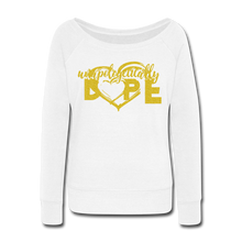 Load image into Gallery viewer, Dope Women's Wideneck Sweatshirt - white
