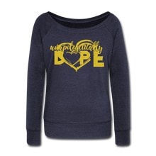Load image into Gallery viewer, Dope Women's Wideneck Sweatshirt - melange navy