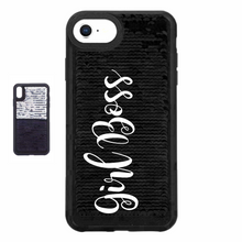 Load image into Gallery viewer, Girl Boss Custom Sequin iPhone Case
