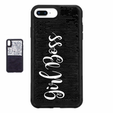 Load image into Gallery viewer, Girl Boss Custom Sequin iPhone Case
