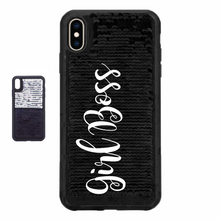 Load image into Gallery viewer, Girl Boss Custom Sequin iPhone Case
