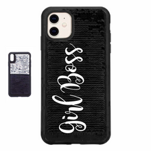 Load image into Gallery viewer, Girl Boss Custom Sequin iPhone Case
