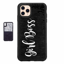 Load image into Gallery viewer, Girl Boss Custom Sequin iPhone Case
