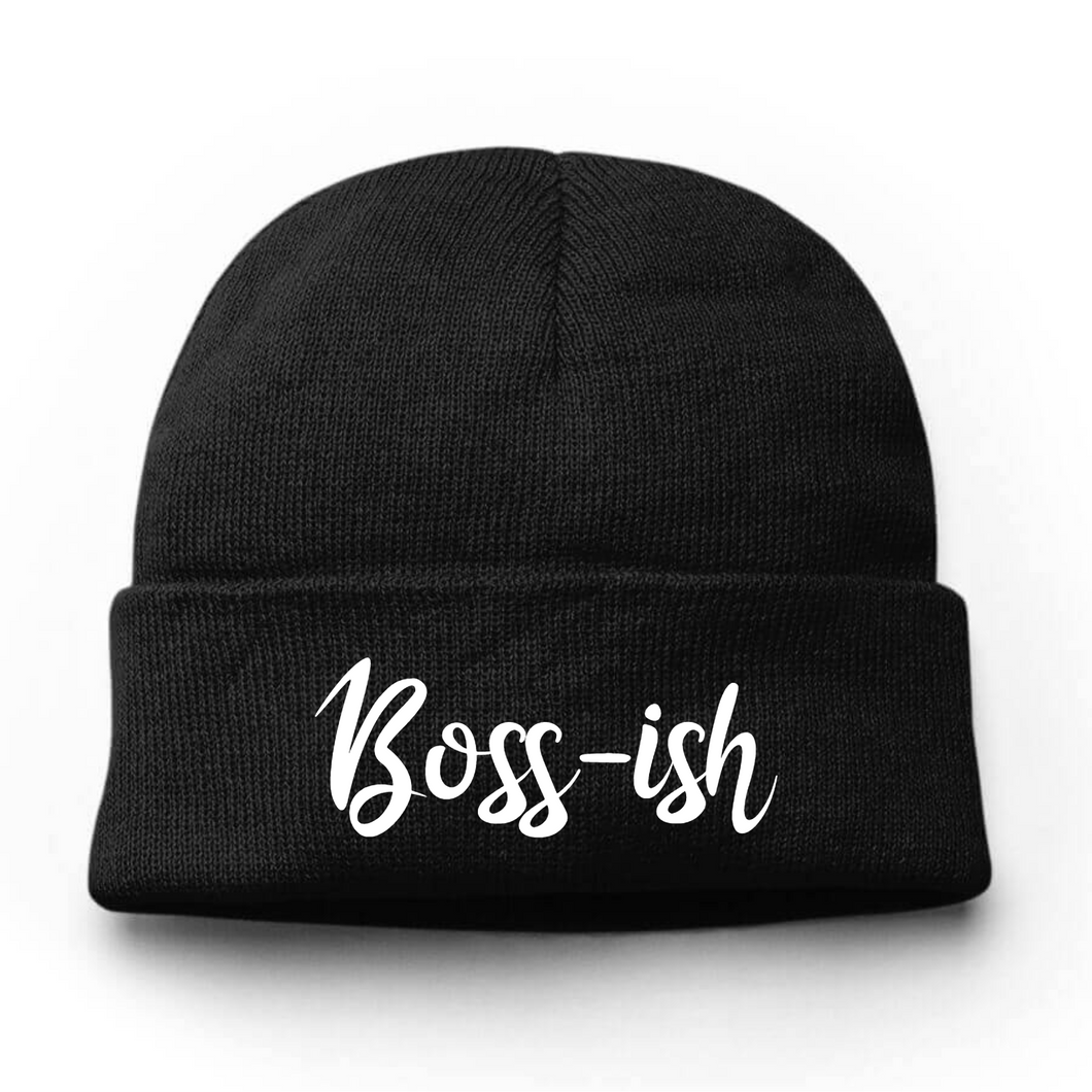 Boss-ish Embroidery Beanie Hat