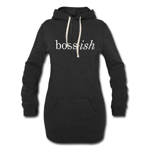 Boss-ish Hoodie Dress - heather black