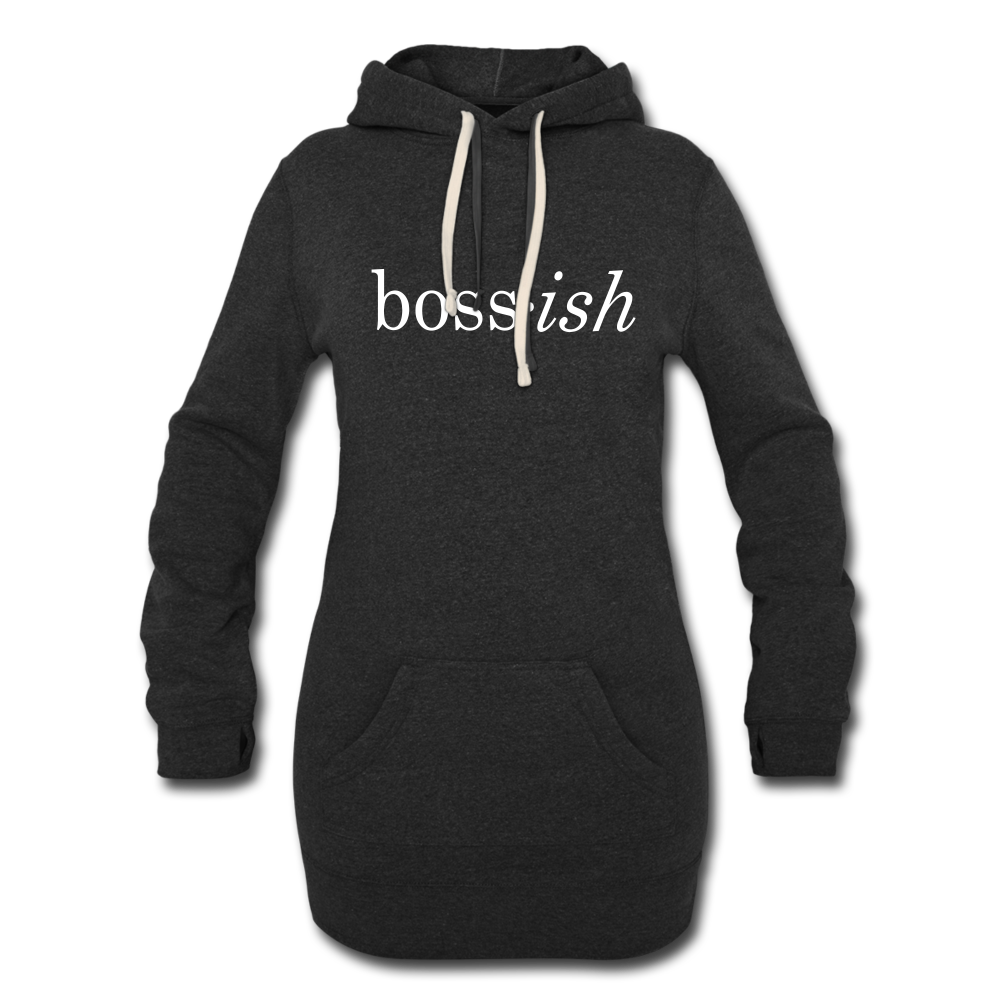 Boss-ish Hoodie Dress - heather black