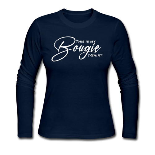 Women's Long Sleeve Jersey T-Shirt - navy