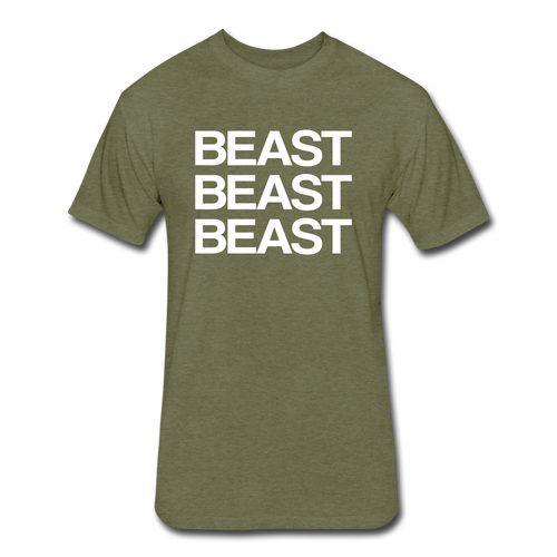 Fitted Cotton/Poly T-Shirt by Next Level - heather military green