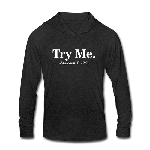 Unisex Tri-Blend Hoodie Shirt - heather black