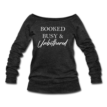 Load image into Gallery viewer, Women&#39;s Wideneck Sweatshirt - heather black
