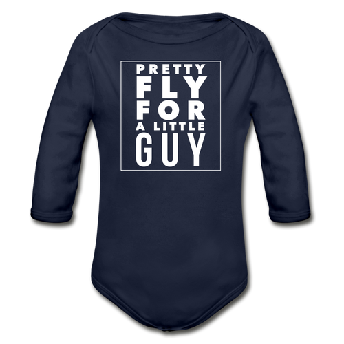 Fly Guy Long Sleeve Baby Bodysuit - dark navy