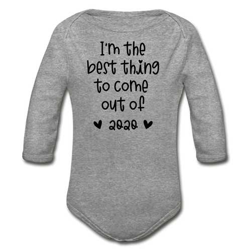 Best Thing Long Sleeve Baby Bodysuit - heather gray