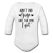 Load image into Gallery viewer, My Gigi Long Sleeve Baby Bodysuit - white
