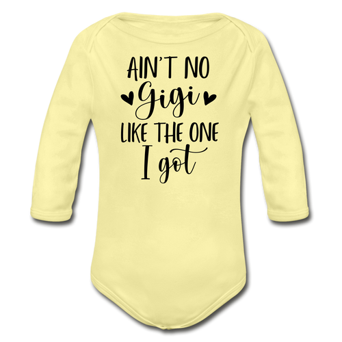 My Gigi Long Sleeve Baby Bodysuit - washed yellow